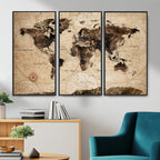 World Map Wall Art Canvas Print