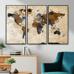 World Map Canvas Art Print | Framed Travel Map Wall Art