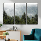 Misty Mountain Forest Wall Art Canvas Print