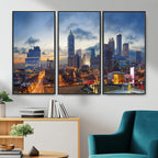 Atlanta Skyline Wall Art Canvas Print, Atlanta Downtown Night Cityscape