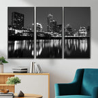 Austin Skyline Wall Art Canvas Print, Austin Downtown Night Cityscape