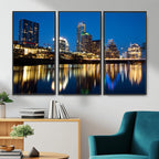 Austin Skyline Wall Art Canvas Print, Austin Downtown Night Cityscape
