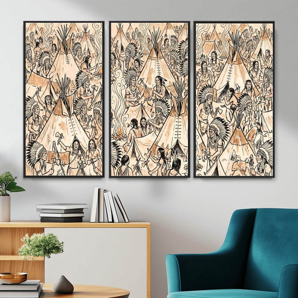 Native American Indian Wall Art Canvas Print