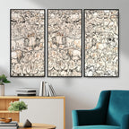 Abstract Bison Wall Art Canvas Print, Abstract Animal Art for Cabin Decor