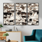 Abstract Texas Longhorn Print, Longhorn Herd Print