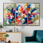 Geometric Abstract Wall Art Canvas Print, Orange Blue