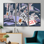 Playing Cards Canvas Wall Art | Casino Game Room Decor