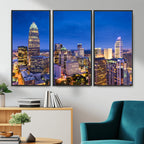 Charlotte Skyline Canvas Wall Art Print | North Carolina Cityscape