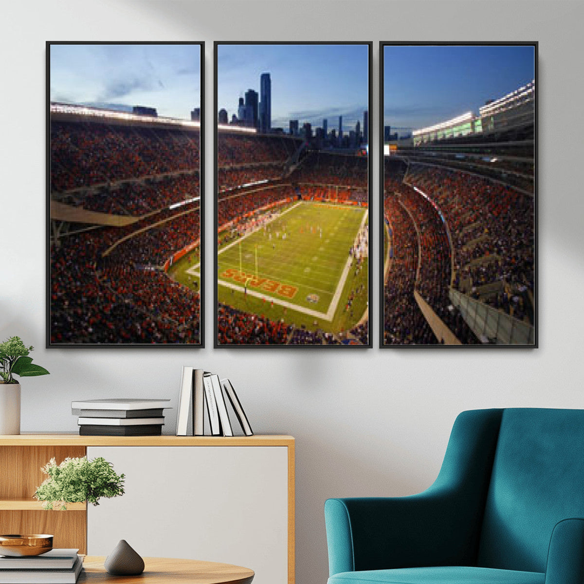 Chicago Bears Soldier Field Canvas Wall Art, NFL Stadium Panorama