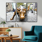 Charging Bull Wall Art Canvas Print
