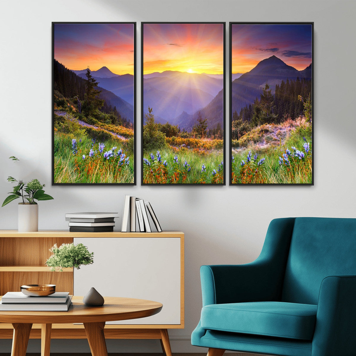 Mountain and Spring Wall Art Canvas Print