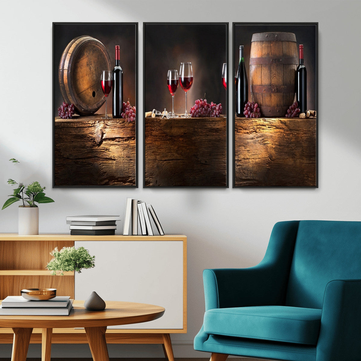Wine and Barrels Wall Art Canvas Print