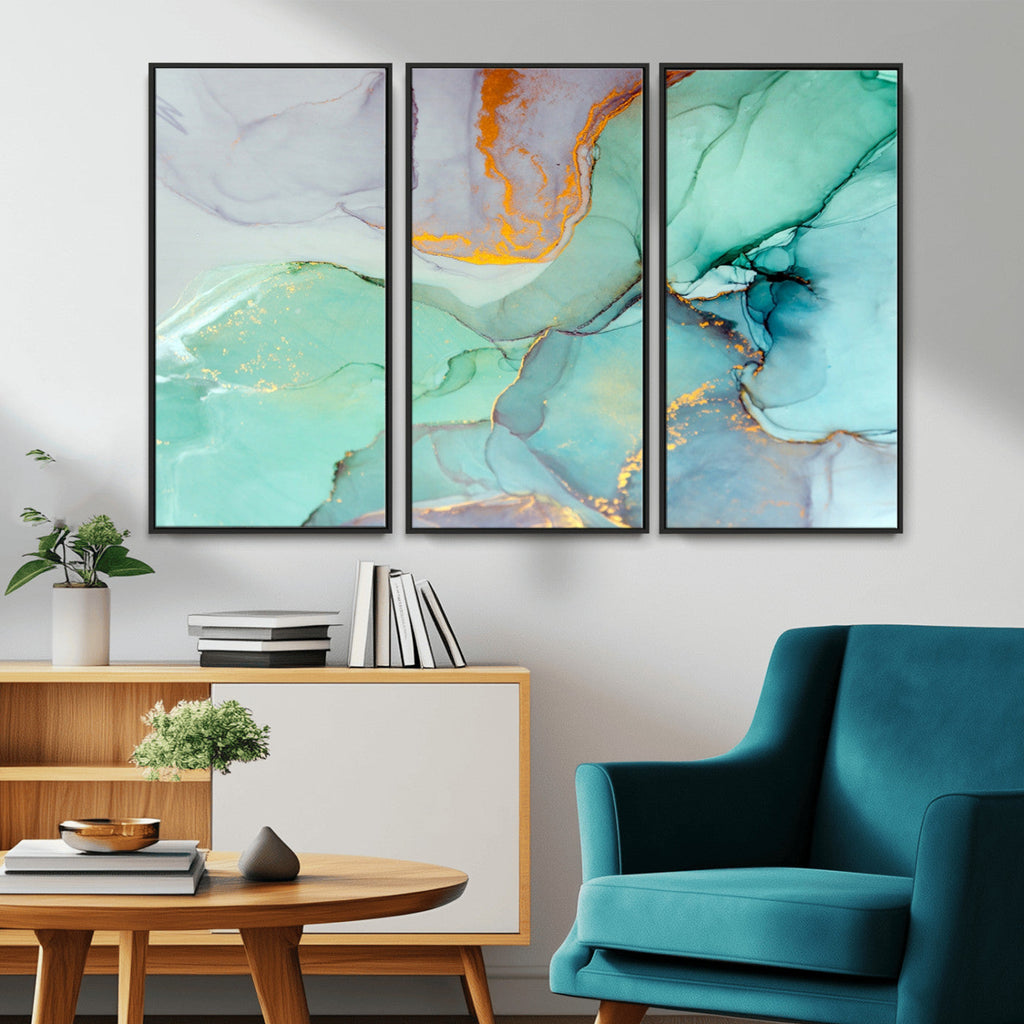 Colorful Marble Fluid Effect Canvas Wall Art Print