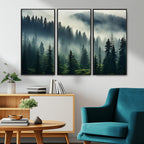 Captivating Misty Forest Wall Art, Foggy and Serene Atmosphere Canvas Print