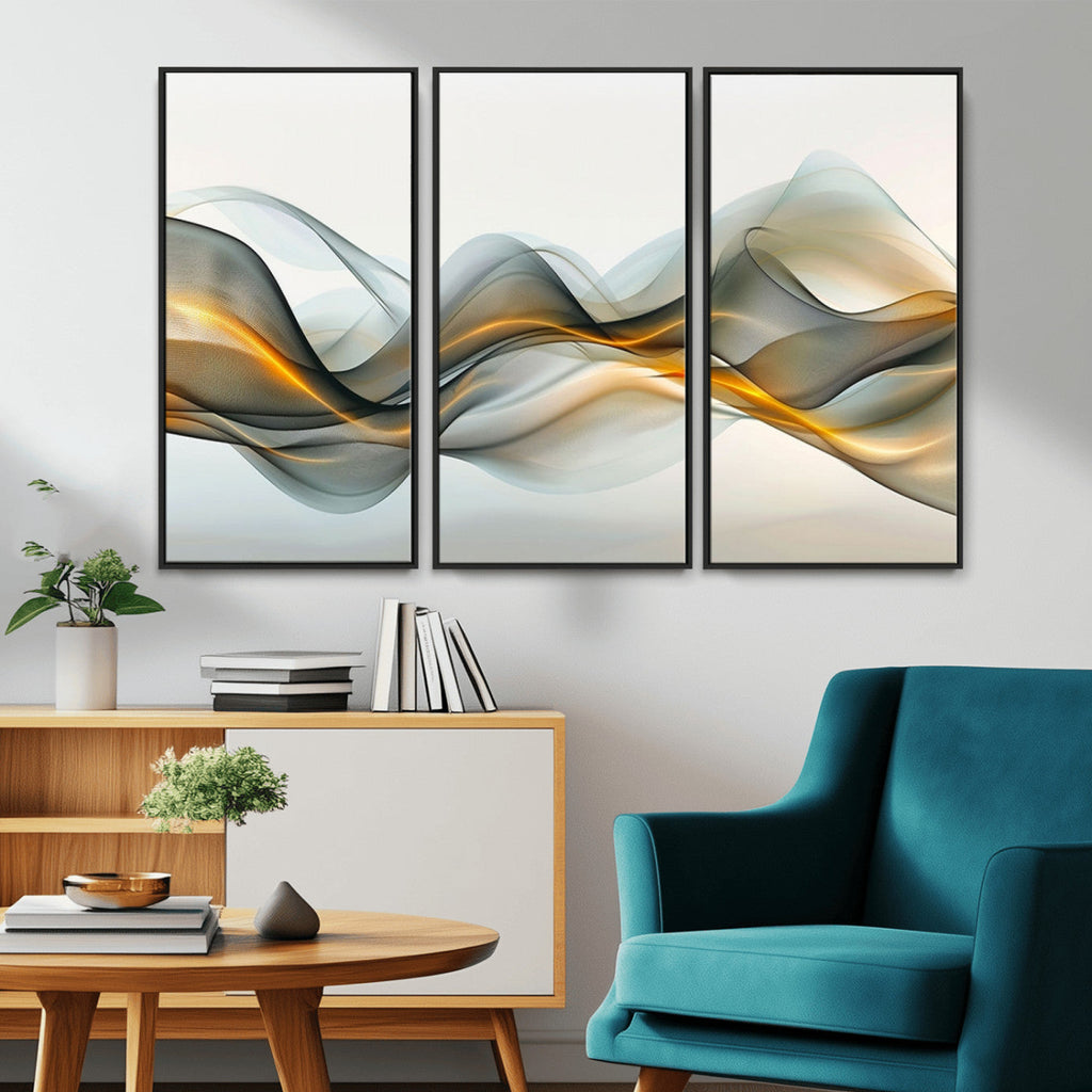 Abstract Wave Canvas Wall Art | Fluid Contemporary Elegance in Motion
