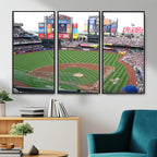 New York Mets Baseball Team Print, Citi Field Baseball Stadium Wall Art