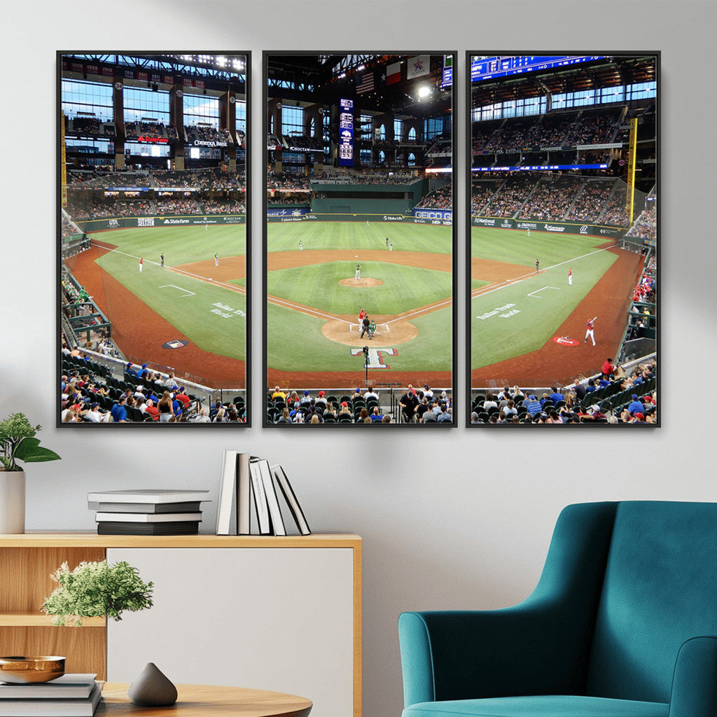 Texas Rangers Baseball Team Print, Arlington Globe Life Field Stadium Wall Art