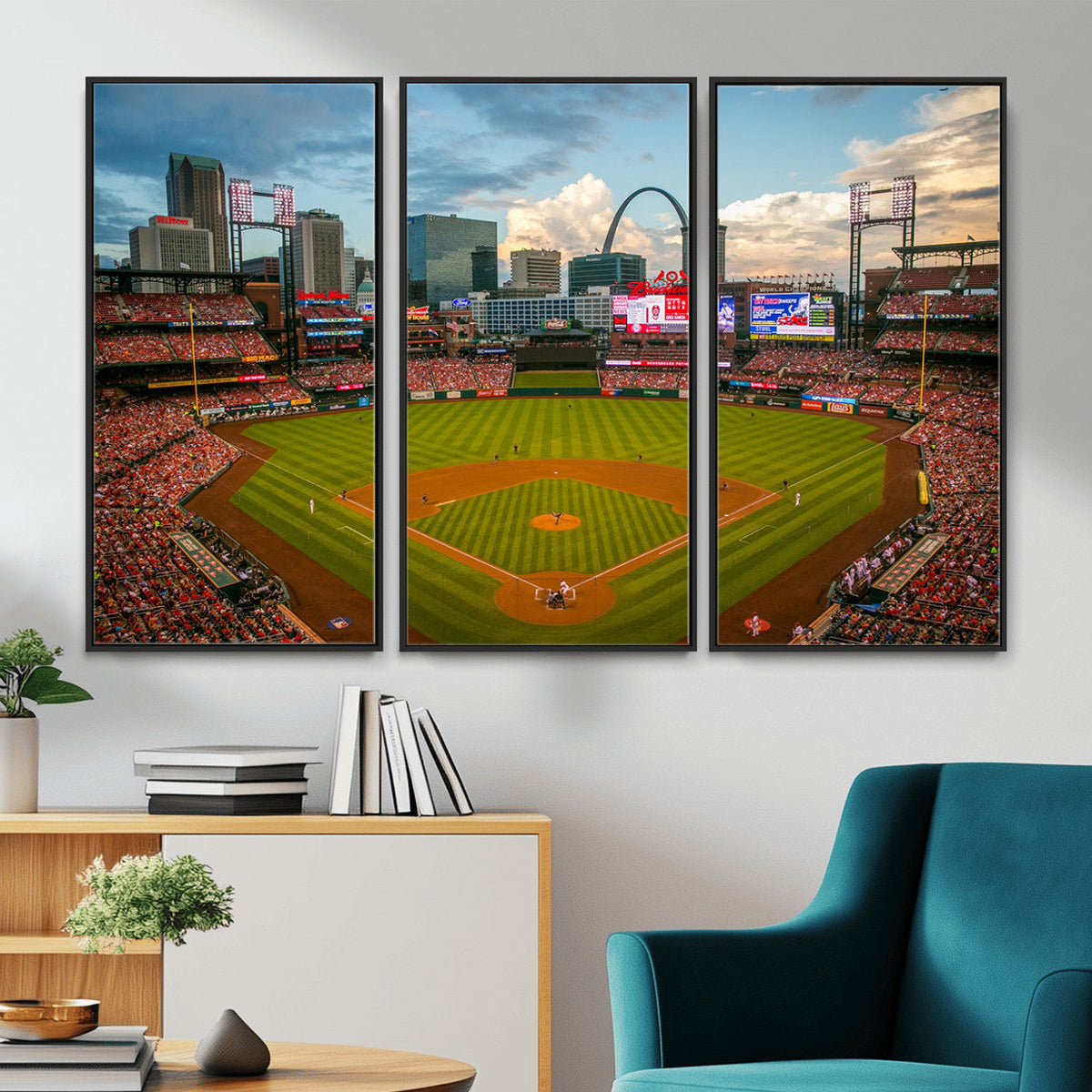 St. Louis Cardinals Baseball Team Print, Busch Stadium Wall Art, Framed and Ready to Hang