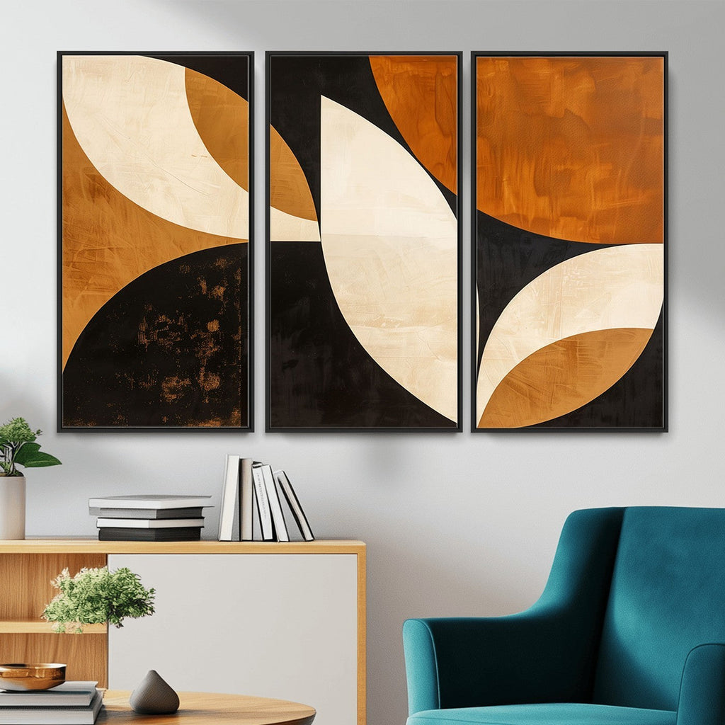 Geometric Abstract Wall Art Canvas Print, Mid Century Modern Wall Art