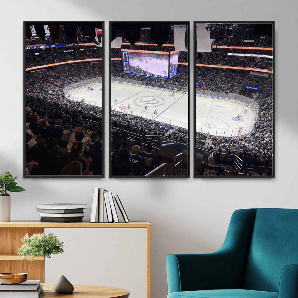 Amalie Arena Florida Wall Art Canvas Print, NHL Hockey, Framed and Ready to Hang
