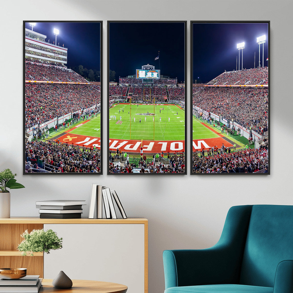 Wolfpack Football Team Print, Raleigh Carter-Finley Stadium