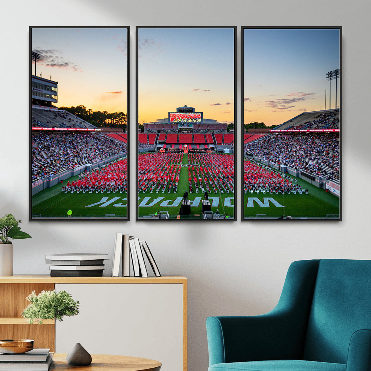 NC State Wolfpack Football Team Print Wall Art, Raleigh