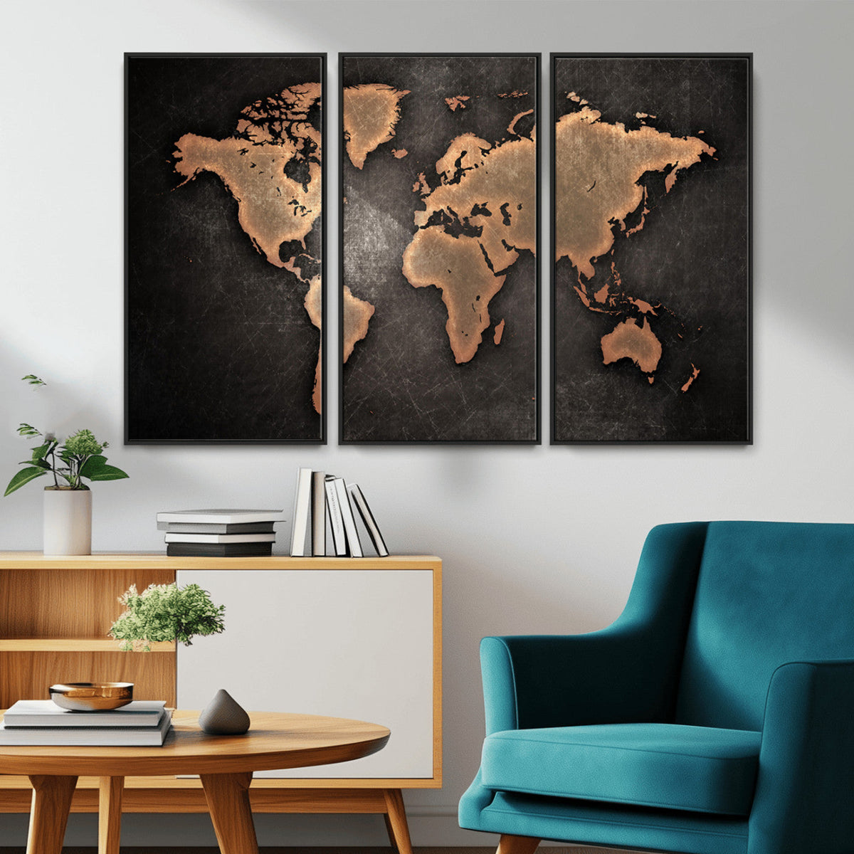 World Map Canvas Print | Framed Travel Map Wall Art for Couples
