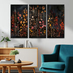 Large Floral Painting Print Illustration Flowers Canvas Wall Art