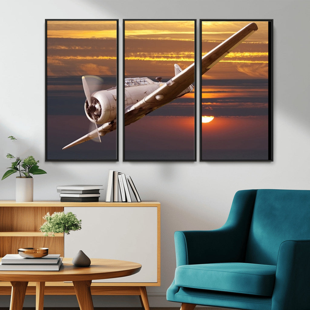 Old War Plane Wall Art Canvas Print