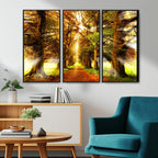 Sunshine in Forest and Trees Wall Art Canvas Print