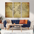 Push Pin World Map Canvas Print | Travel Tracker Wall Art