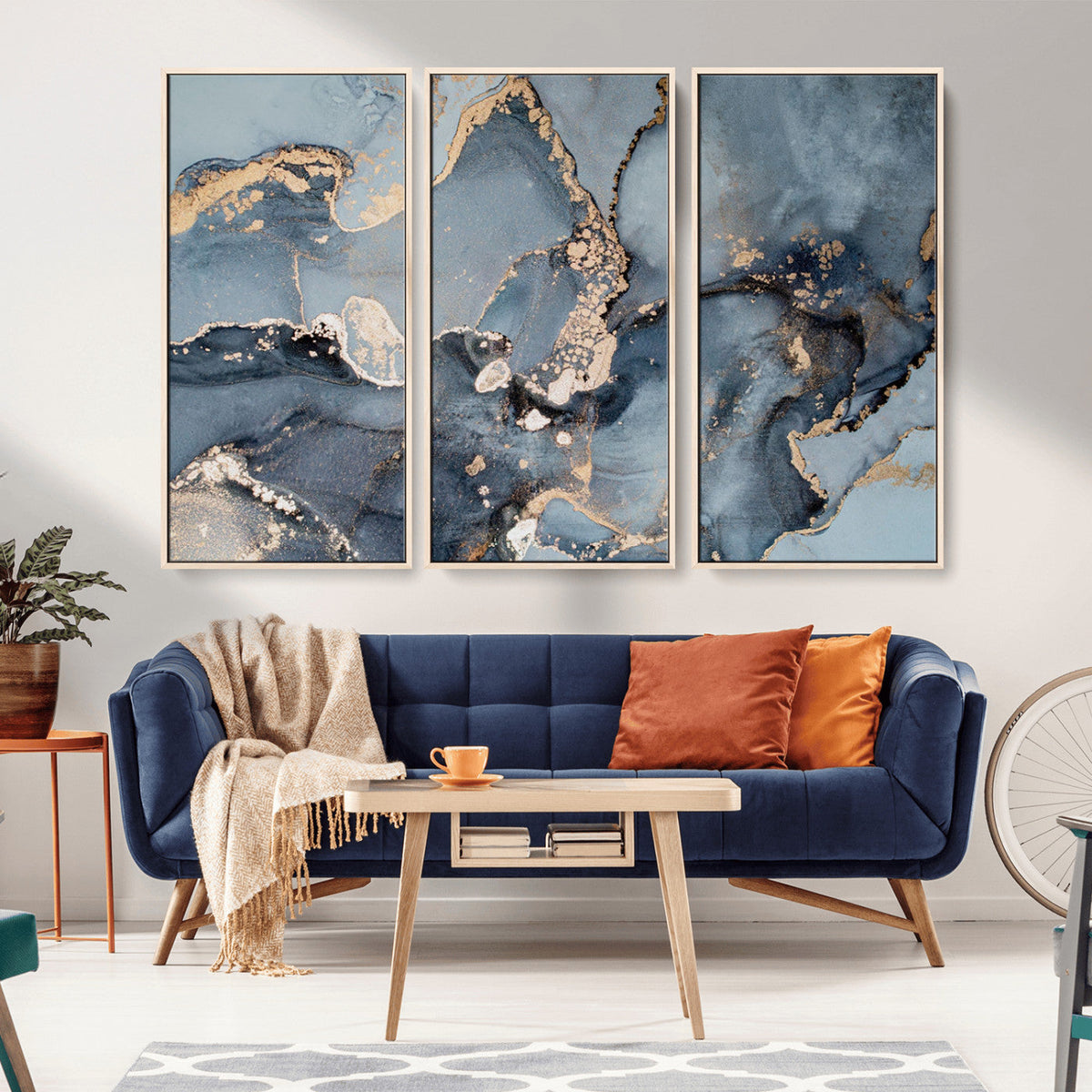 Multipanel Marble Fluid Effect Wall Art Abstract Canvas Wall Art Print