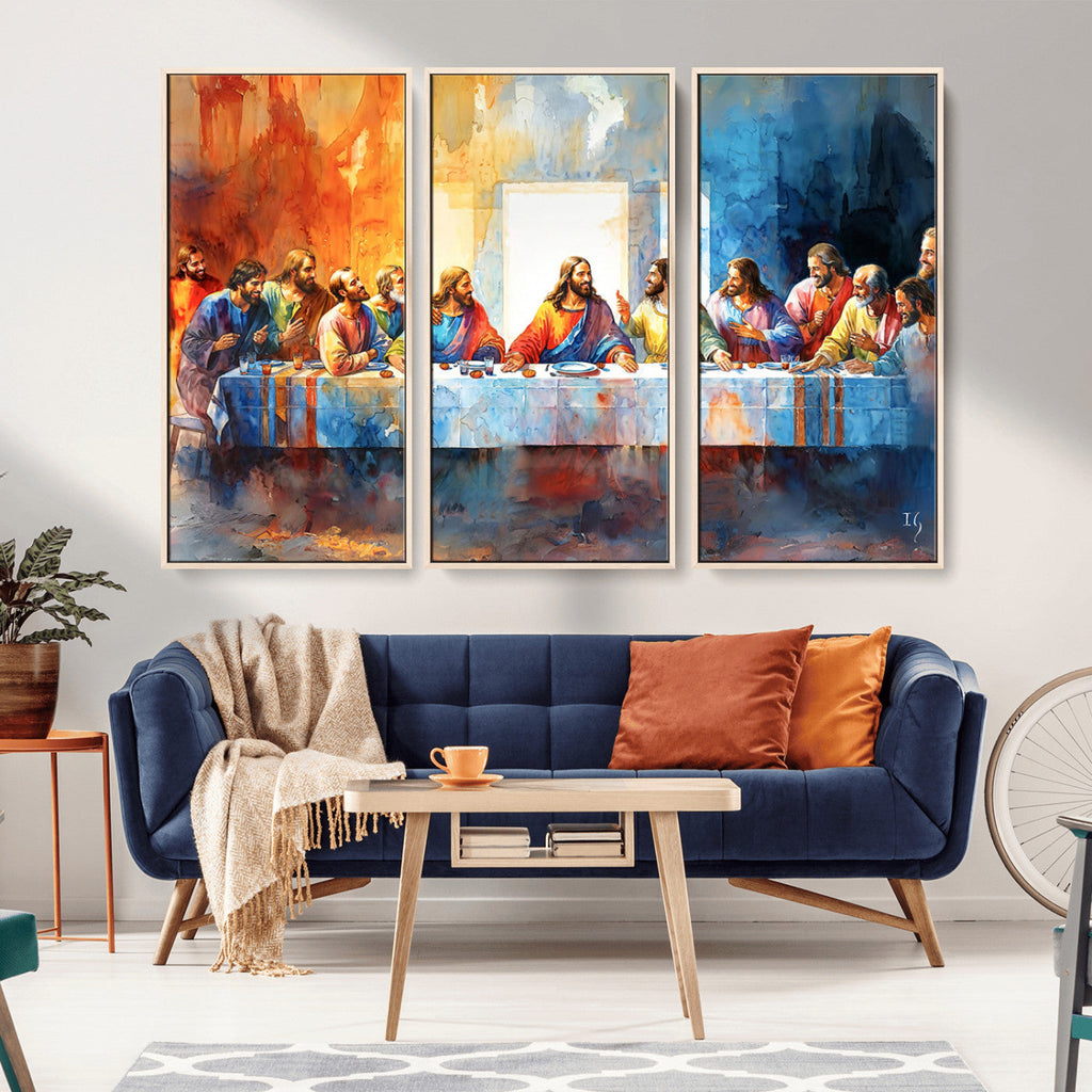 Abstract Watercolor The Last Supper Wall Art