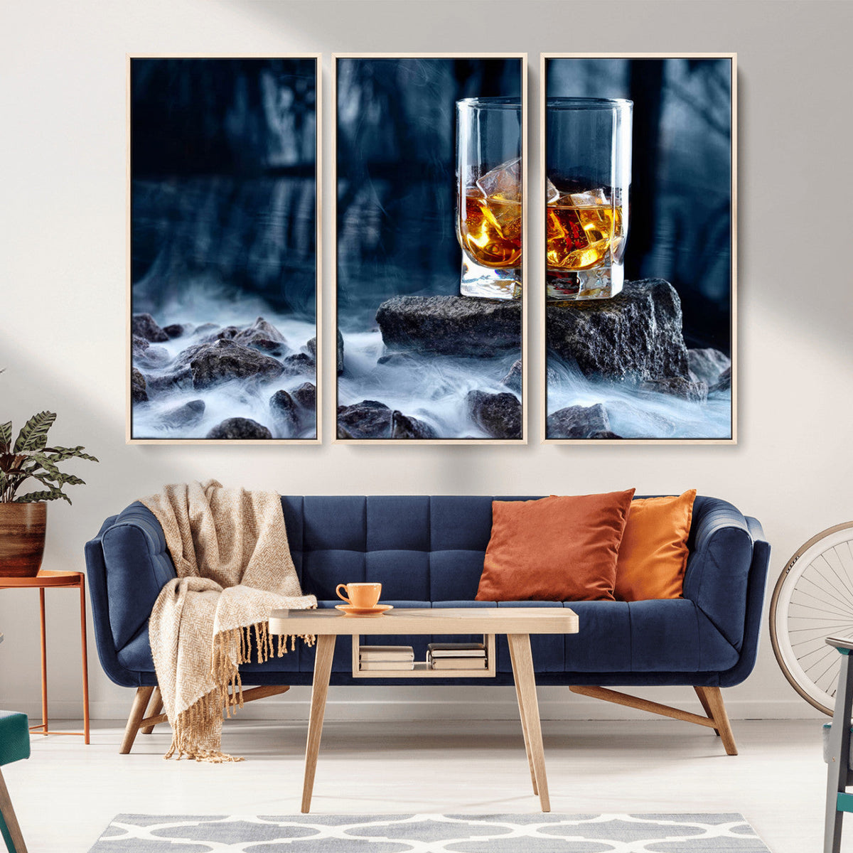 Whiskey Ice Wall Art Canvas Print