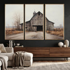 Farmhouse Rustic Barn Wall Art Canvas Print, Framed and Ready to Hang