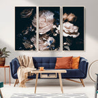Pink Peonies Flowers Large Canvas Art Print