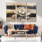 Lotus Flower Wall Art | Framed Abstract Floral Canvas