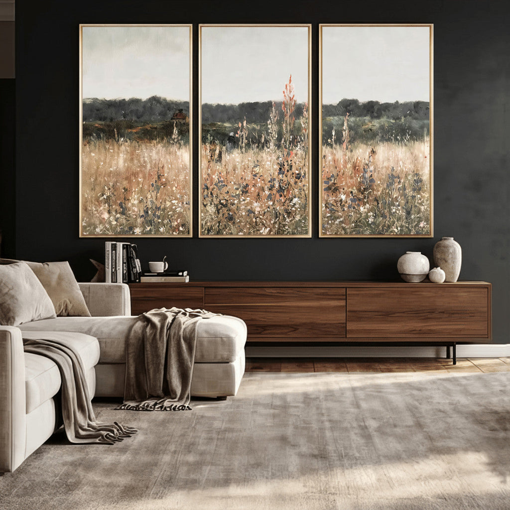 Rustic Field Landscape Wall Art Print, Giclee Canvas Wall Art