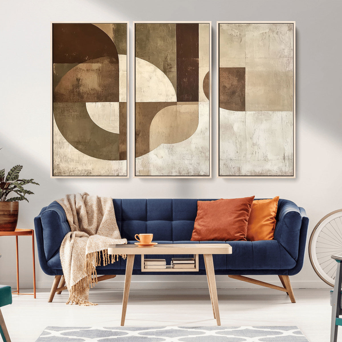 Wabi Sabi Geometric Wall Art | Abstract Modern Minimalist Canvas Print