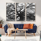 Ancient Oak Wall Art Canvas Print | Gnarled Tree with Twisted Branches