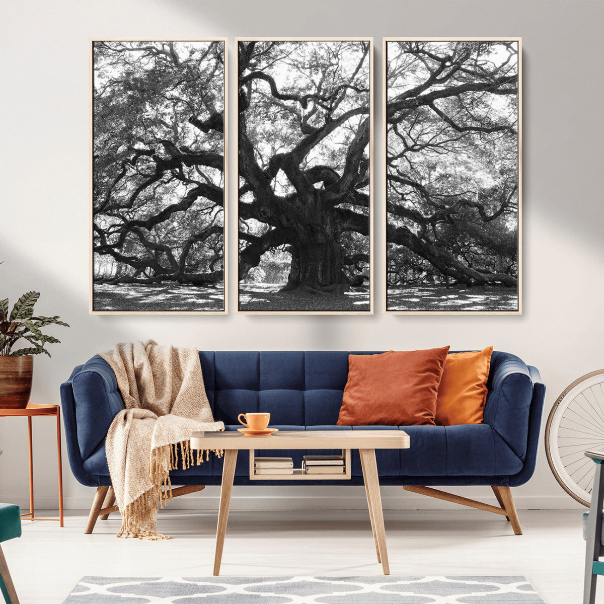 Ancient Oak Wall Art Canvas Print | Gnarled Tree with Twisted Branches