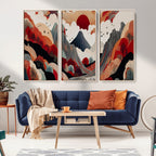 Abstract Mountain Wall Art Canvas Print | Vibrant Stylized Landscape