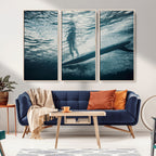 Underwater Surf Wall Art | Framed Ocean Wave Canvas Artwork