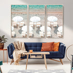 Calm Beach Wall Art | Framed Turquoise Water Canvas Artwork