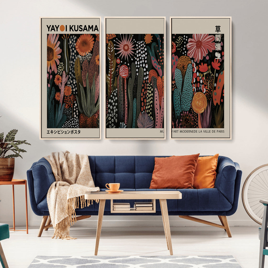 Modern Japanese Wall Art Canvas Print, Framed Abstract Mount Fuji Zen Landscape