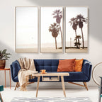 Coastal Light Wall Art Canvas Print, Framed Relaxing Shoreline Art, Minimalist Ocean Tropical Decor
