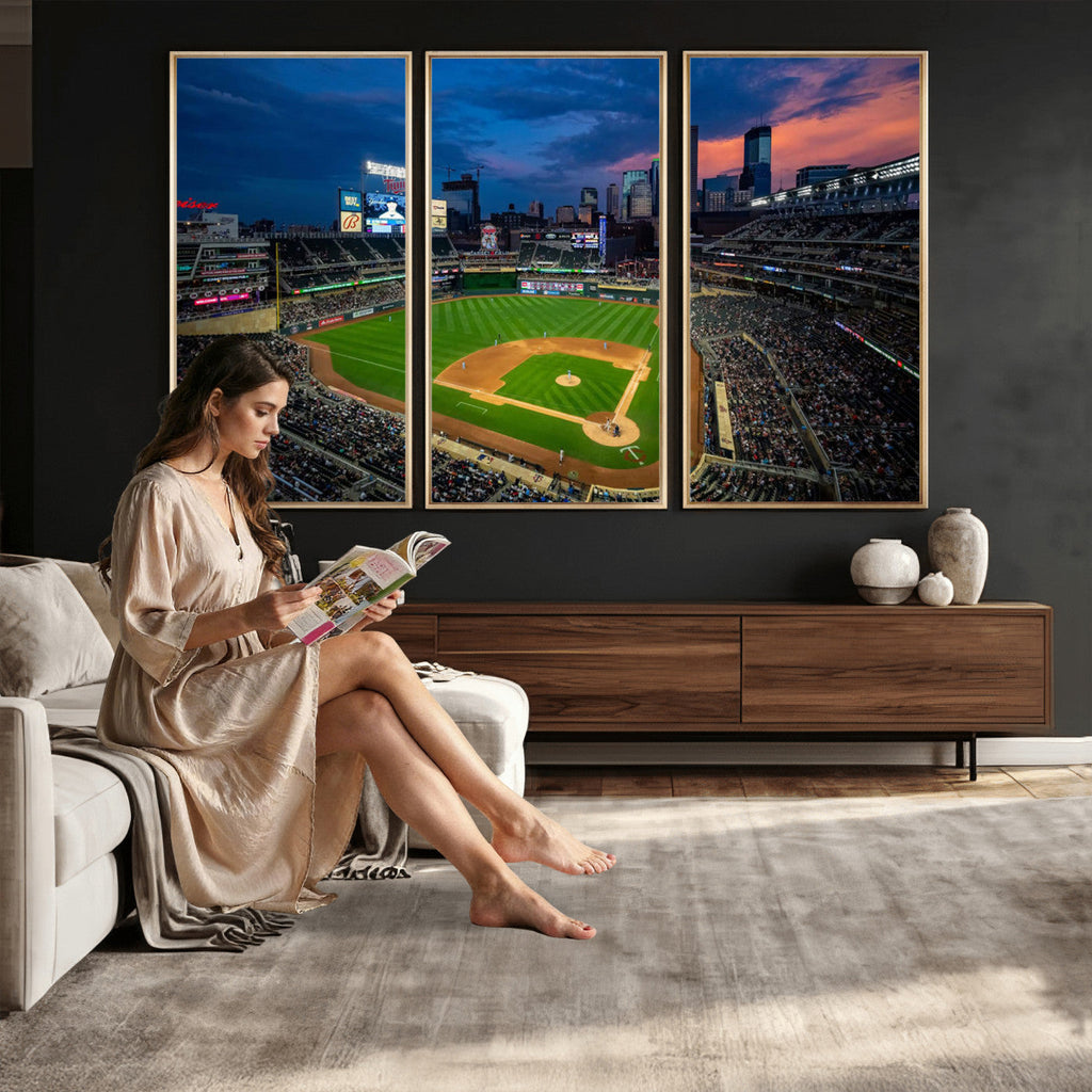 Target Field Wall Art Canvas Print, Baseball Stadium Scene
