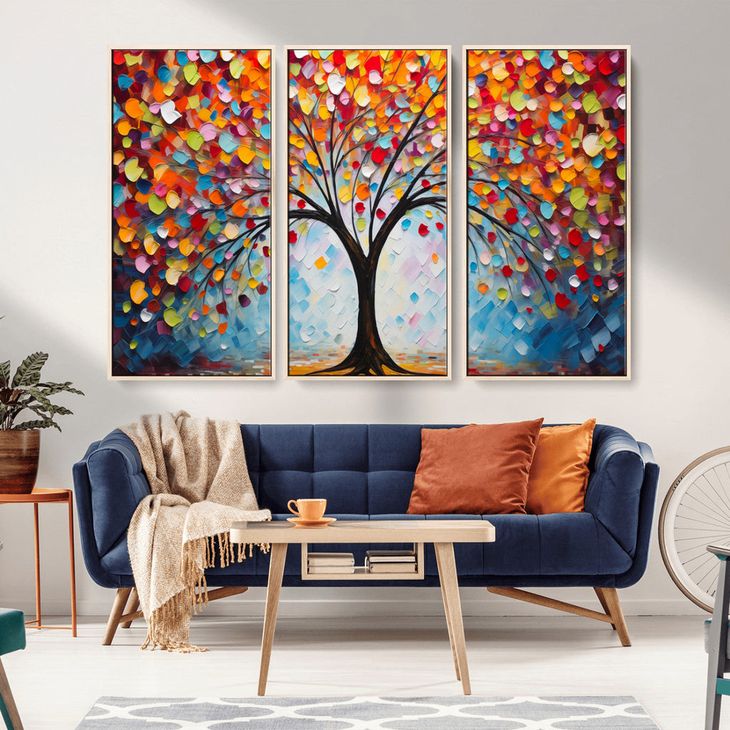 Vibrant Tree of Life Canvas Wall Art | Colorful Abstract Nature