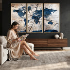 Rustic World Map Canvas Print | Framed Wall Art for Couples