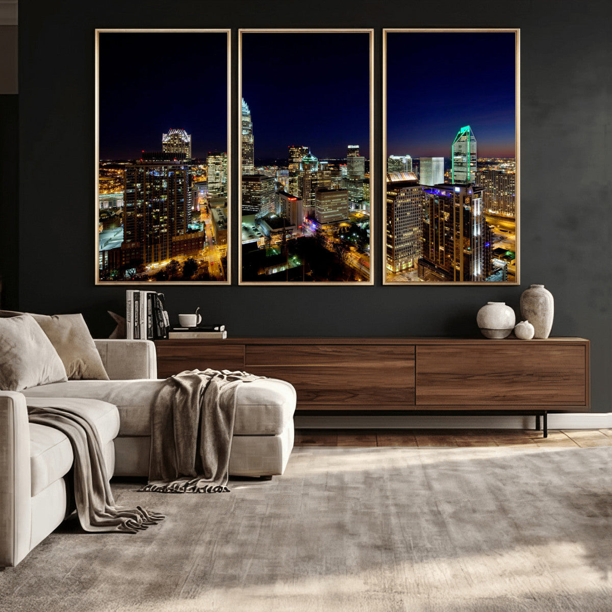 Atlanta Skyline Wall Art Canvas Print | Modern Cityscape